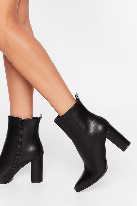Womens Bottines Pointues En Similicuir - Noir - 36, Noir