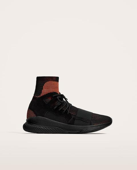 Sneakers Nere Stile Calzino