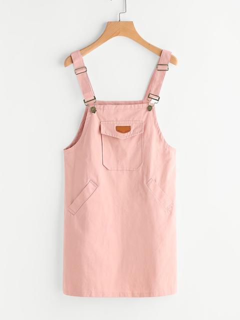 Patch Detail Pinafore Dress