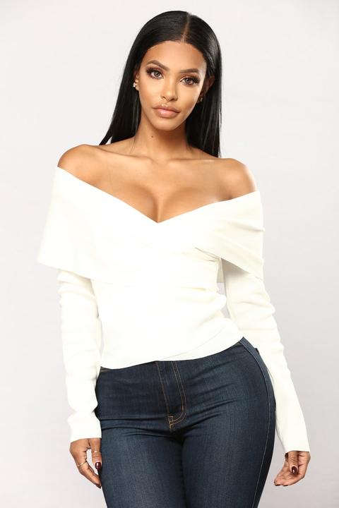 Alison Off The Shoulder Sweater - Ivory