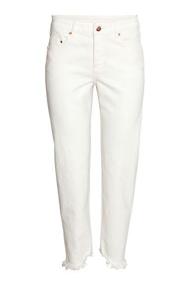 Straight Cropped Jeans - Blanco