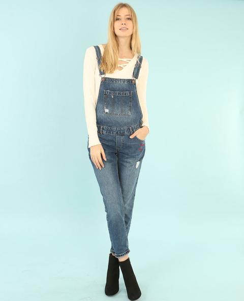 Salopette Denim Con Pin