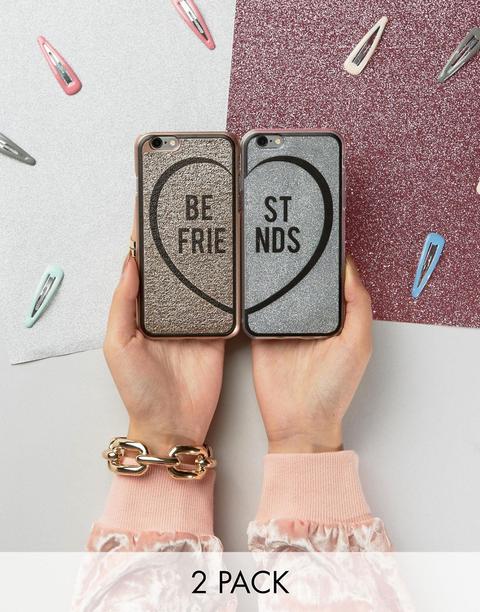 New Look - Best Friends - Confezione Da 2 Cover Per Iphone 6/6s - Multicolore