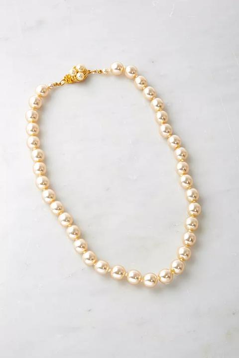 Susan Caplan Vintage Faux Pearl Choker Necklace - White All At Urban Outfitters