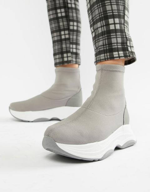 Asos Design - Drill - Sneaker Mit Innenschuh - Grau