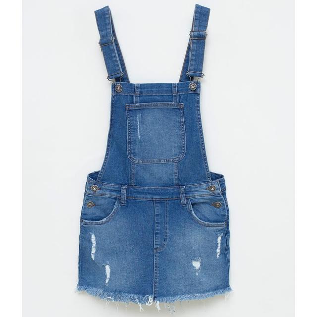 jardineira jeans saia renner