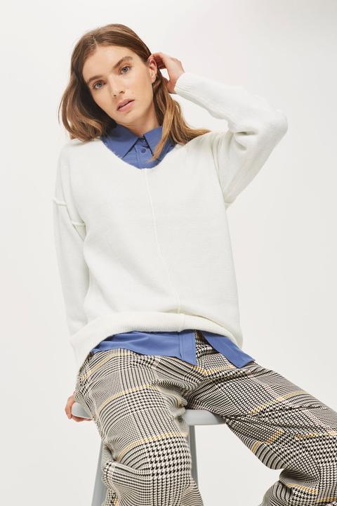 Petite Stretch V-neck Jumper