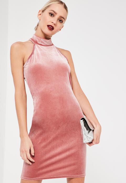 high neck sleeveless bodycon dress