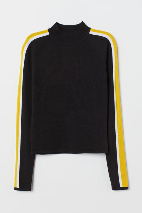 H & M - Jersey Con Cuello Perkins - Negro