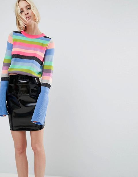 Asos - Maglione A Righe Con Maniche Svasate - Multicolore