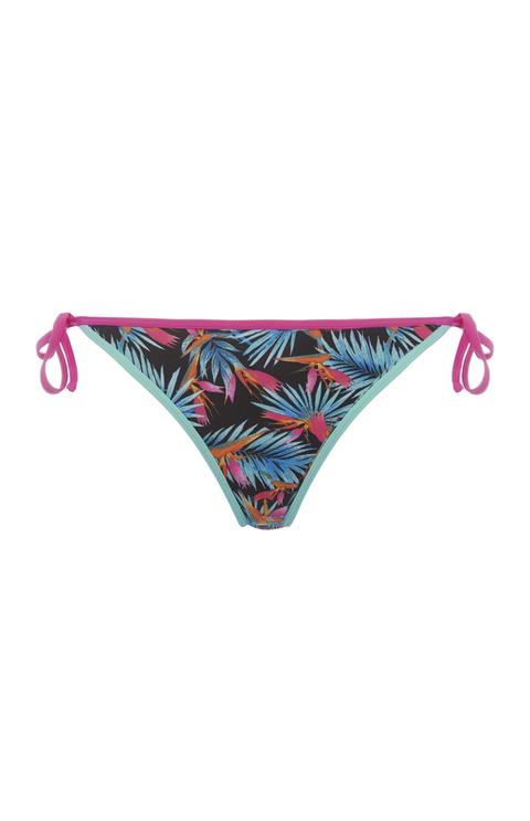 Slip Bikini Con Stampa A Palme