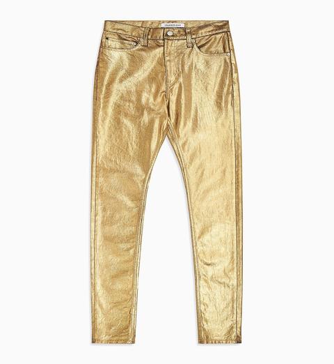 Ckj 020 High Rise Slim Gold Coated Jeans