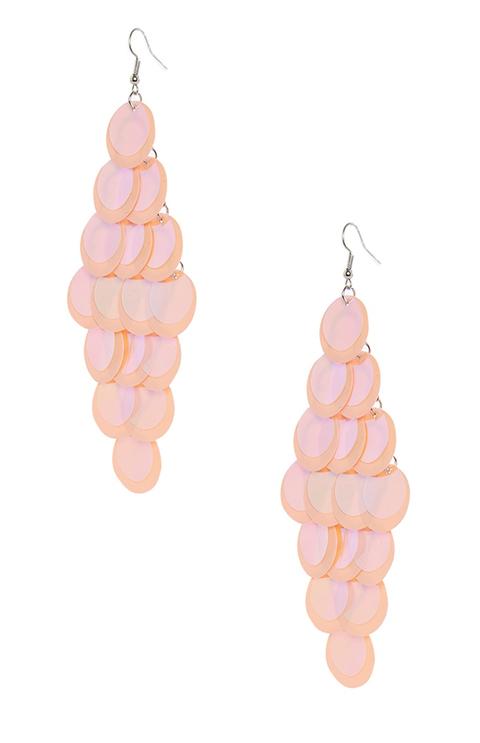 Pink Sequin Drop Earrings