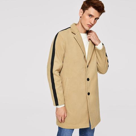 Cappotto Con Colletto A Revers Con Tasca Frantale Con Bottoni Da Uomo