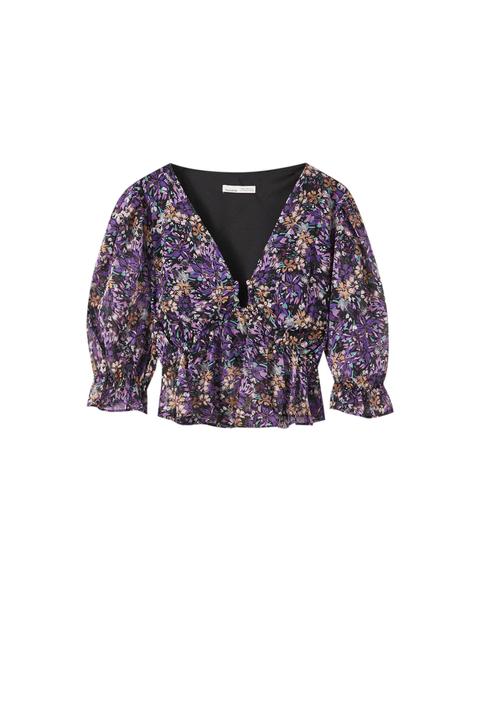 Blusa Estampada Detalle Escote