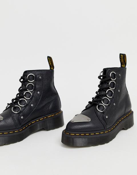 Dr Martens Farylle Ribbon Lace Chunky Leather Boots In Black