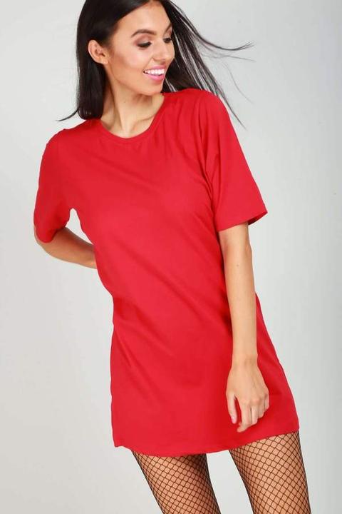 Short Sleeve Oversize Plain Jersey Tshirt Dress