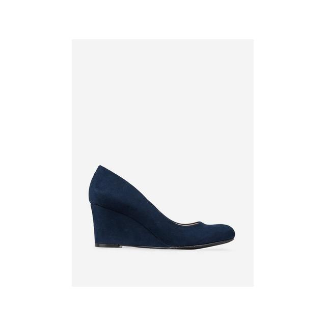 navy wedge shoes wide fit
