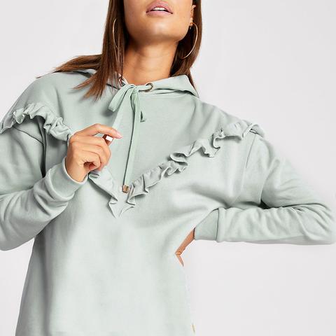 River island frill discount hoodie