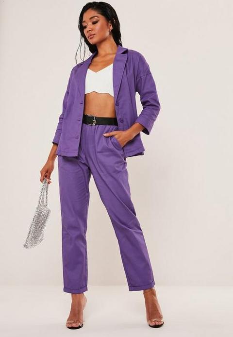Buy Purple Block Printed Cotton Cigarette Pants  Purple Cigarette Pants  for Women  Farida Gupta