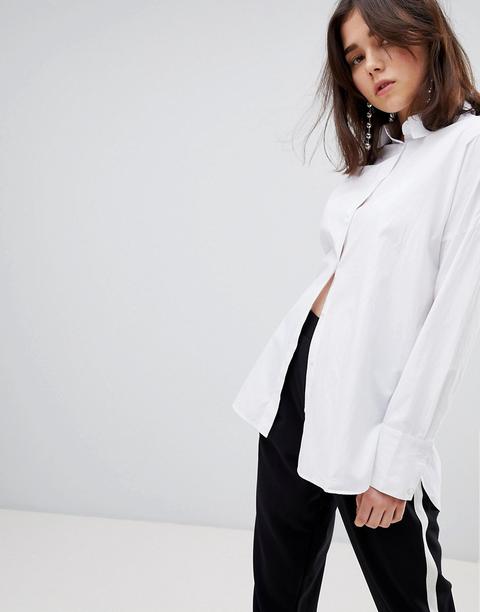 Stradivarius - Camicia Oversize - Bianco