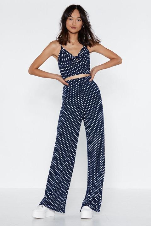 Spot 'n Cold Polka Dot Crop Top And Pants Set