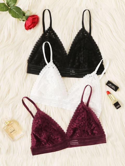 Beauty-You Reggiseno Bralet Floreale da Donna in Pizzo con Motivo Floreale Corsetto