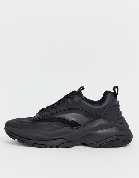 Asos Design Trainers In Black With Chunky Sole