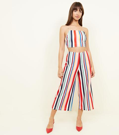 Rainbow Stripe Cropped Cami New Look