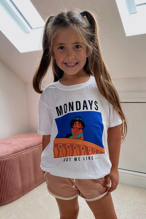 White Shirts - Jac Jossa Kids White Disney Jasmine 'mondays' T Shirt