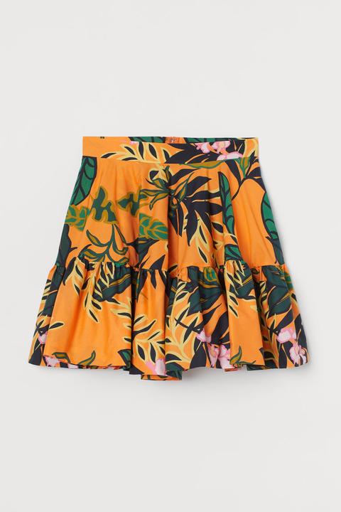 Falda Con Vuelo - Naranja
