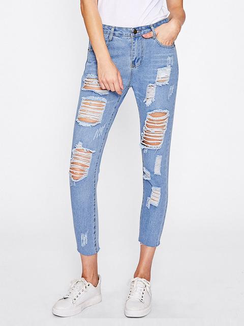 Jeans Con Strappi