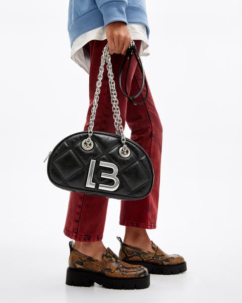 Bolso Bandolera M Acolchado Piel Negro from Bimba Y Lola on 21 Buttons