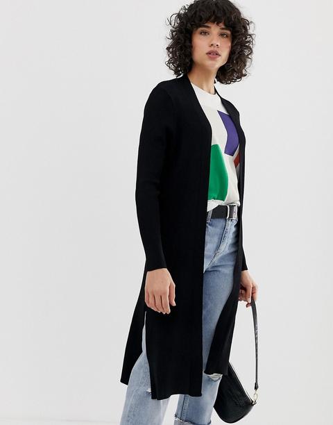 River Island - Cardigan Lungo E Nero - Nero