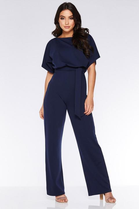 quiz navy batwing jumpsuit