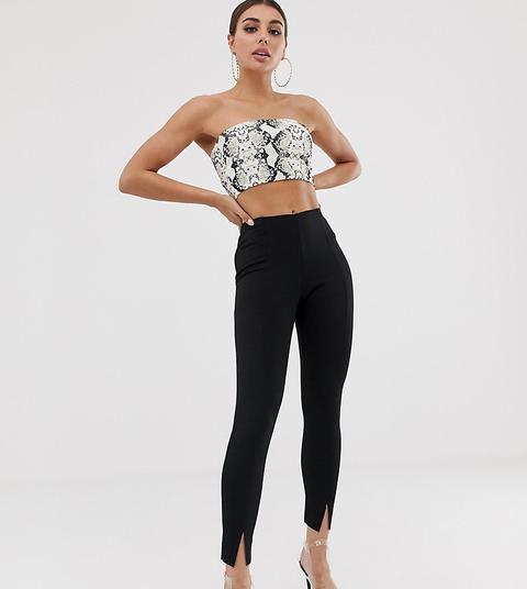 Missguided Skinny Fit Cigarette Trousers In Black
