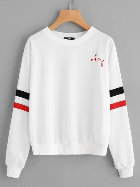 Sudadera Con Bandas En Las Mangas