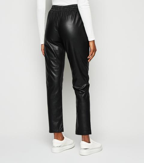 leather joggers new look