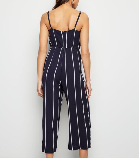 ax paris navy stripe jumpsuit