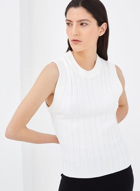 Rivoli Knitted Vest Top White