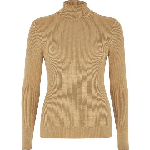 gold roll neck jumper