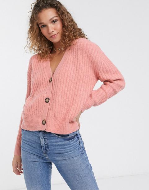 Brave Soul Sadie Crop Cardigan-pink