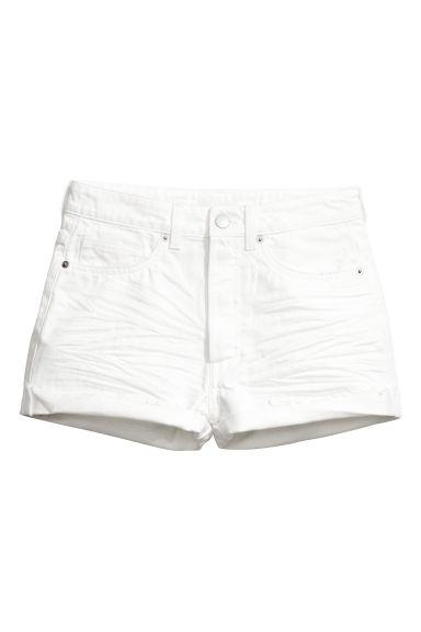 H & M - Short High Waist Shorts - Bianco