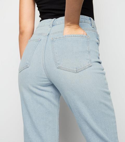 Pale Blue Ankle Grazing Hannah Straight Leg Jeans New Look from