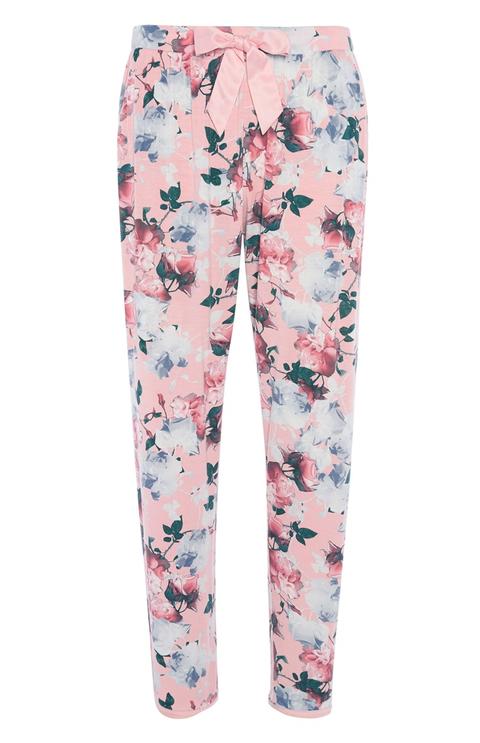 Pantalón De Pijama Rosa De Flores