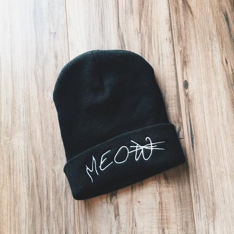 Meow Black Beanie