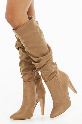 slouchy faux suede boots