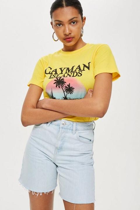 Topshop longline denim shorts Clearance