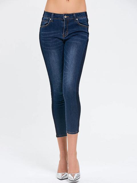 Jeans Skinny Lavati Con Nocciolina E Candeggina