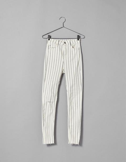 Pantaloni High Rise Con Strappi